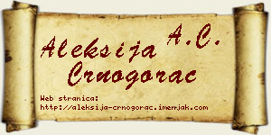 Aleksija Crnogorac vizit kartica